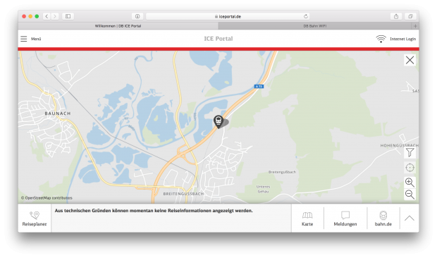 Die Deutsche Bahn hat vergessen, die Openstreetmap-Daten neu zu synchronisieren. (Screenshot: Golem.de)